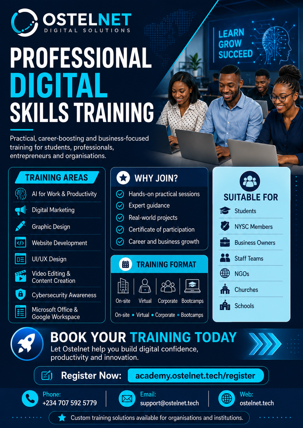 Ostelnet professional digital skills training advert